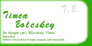 timea bolcskey business card