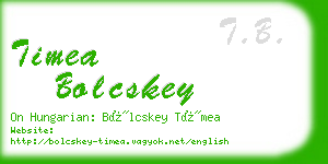 timea bolcskey business card